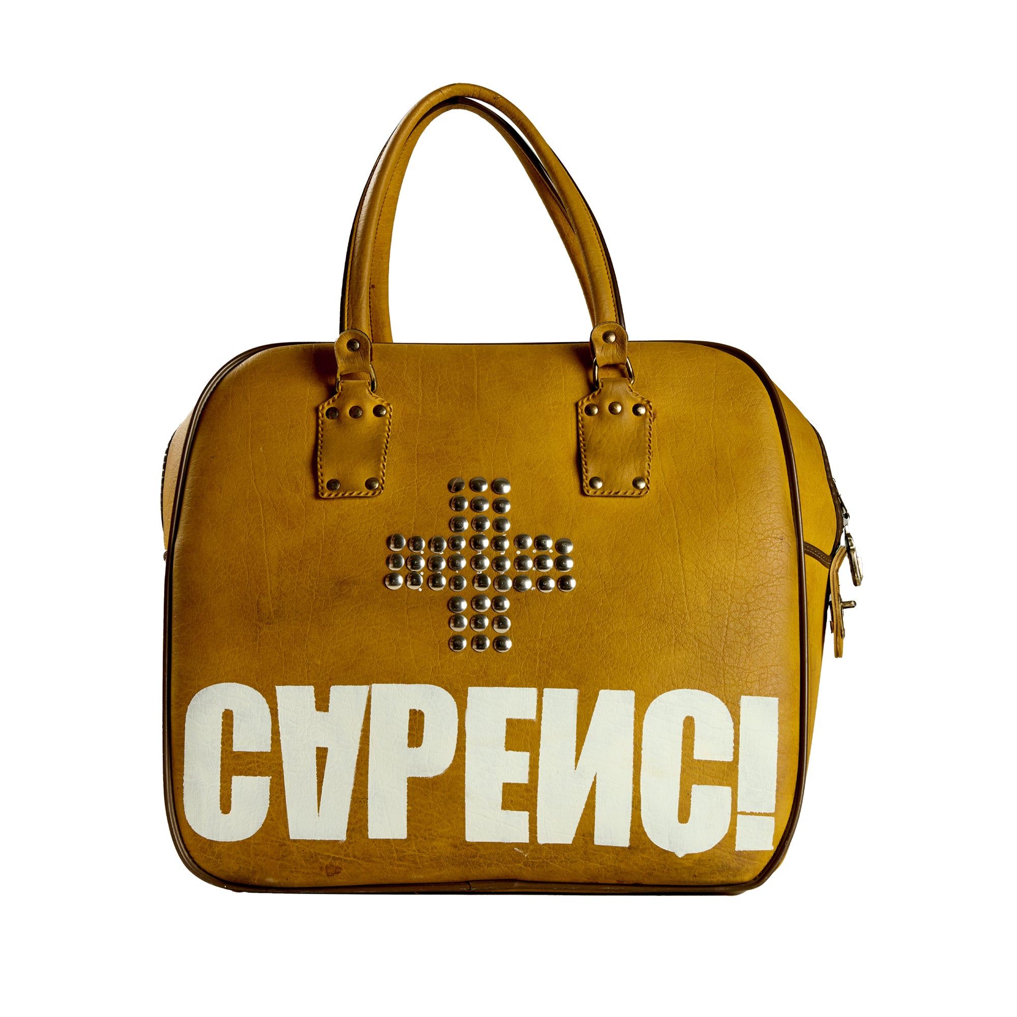 YELLOW CROSS LEATHER BAG