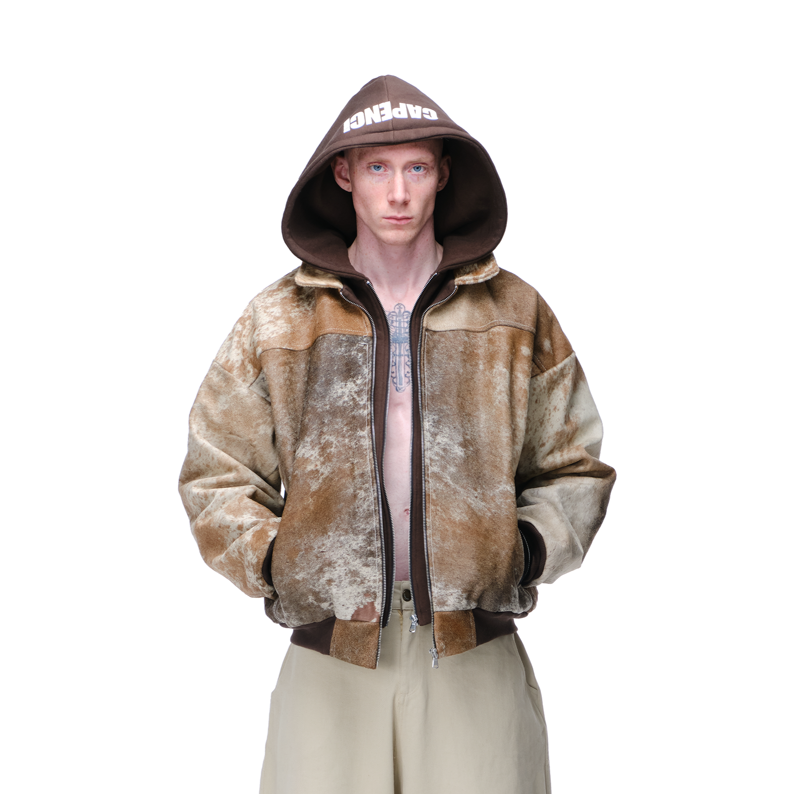 COWHIDE JACKET BROWN