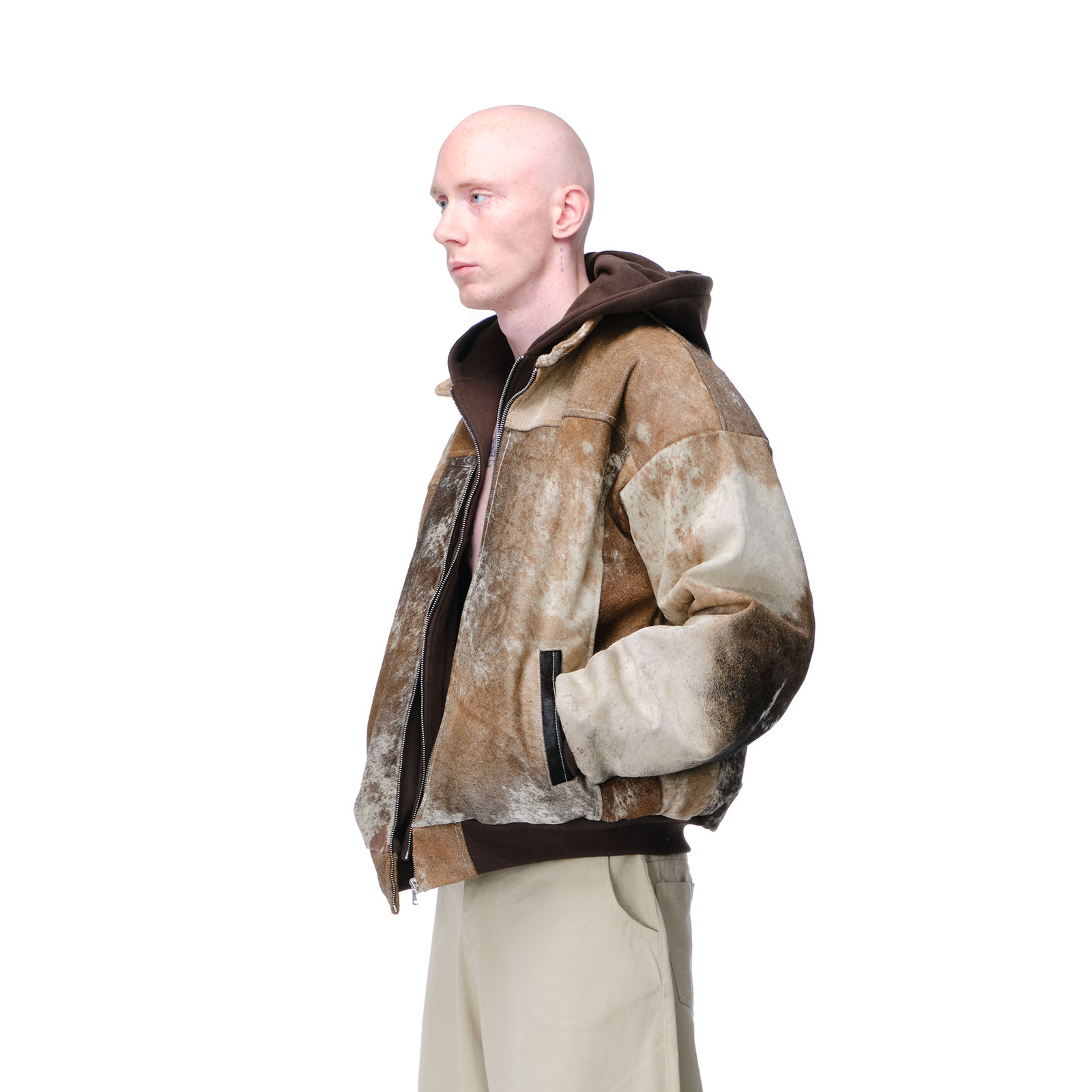 COWHIDE JACKET BROWN