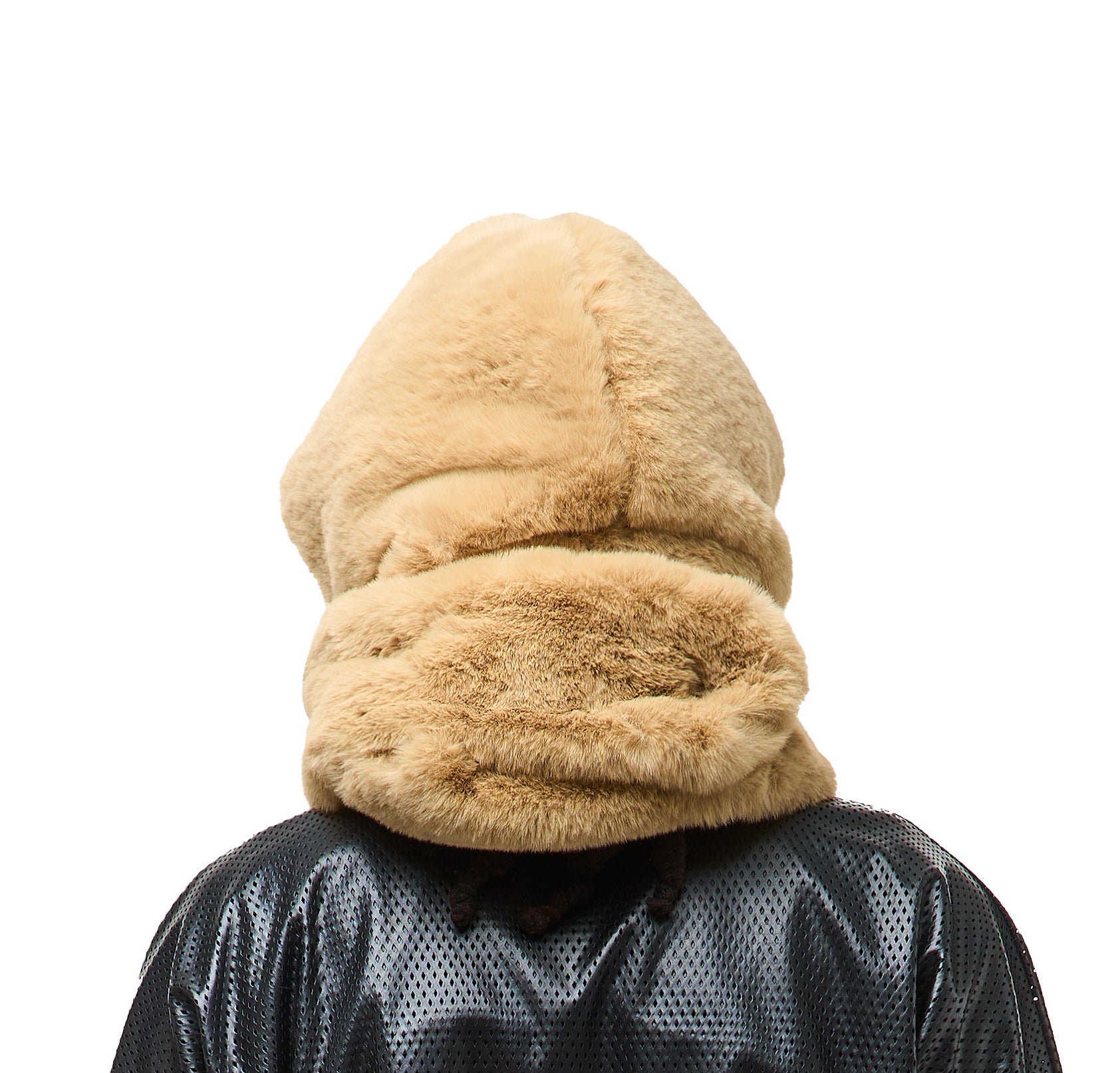 FAUX RABBIT FUR HOOD