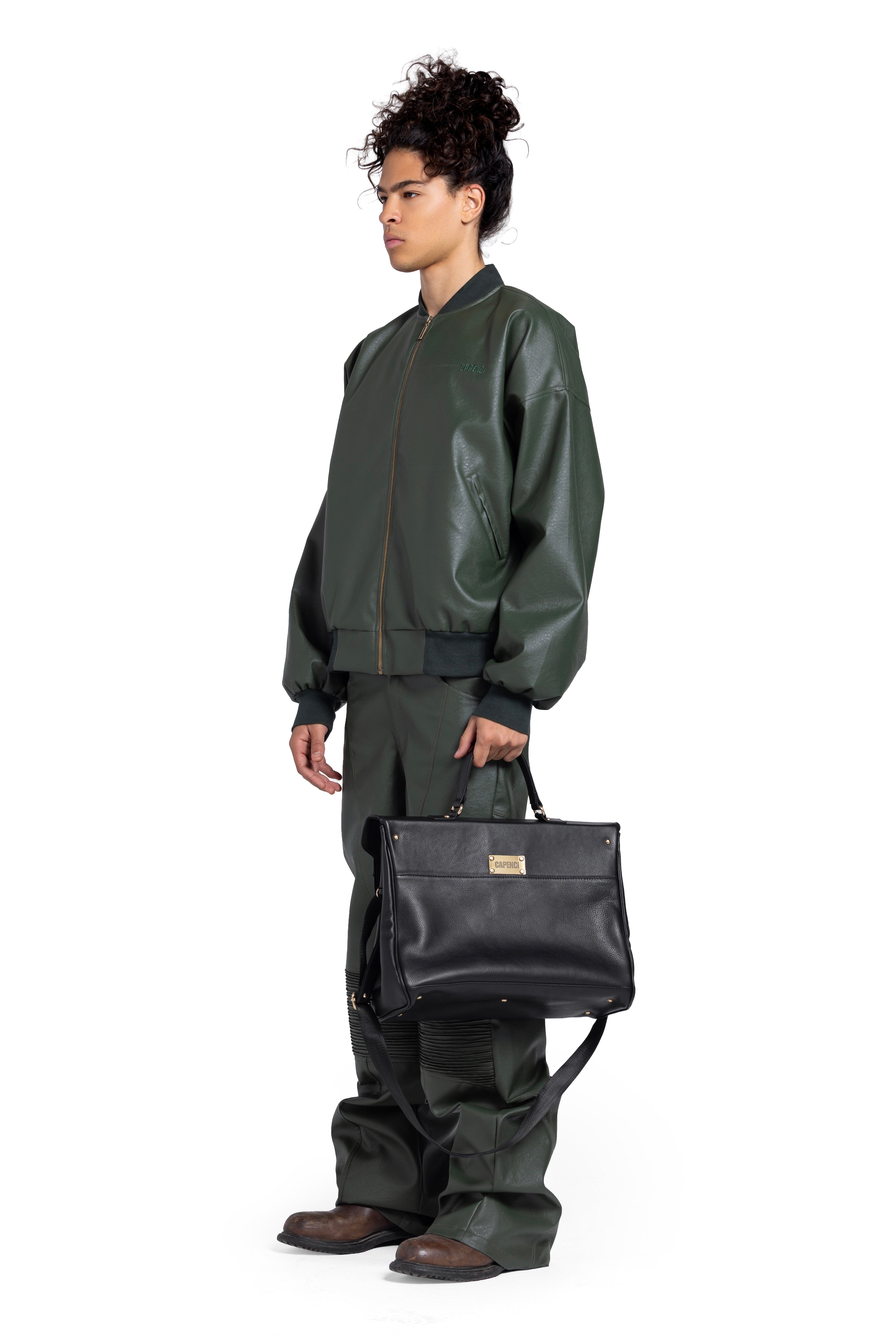 ARMY LEATHER BOMBER