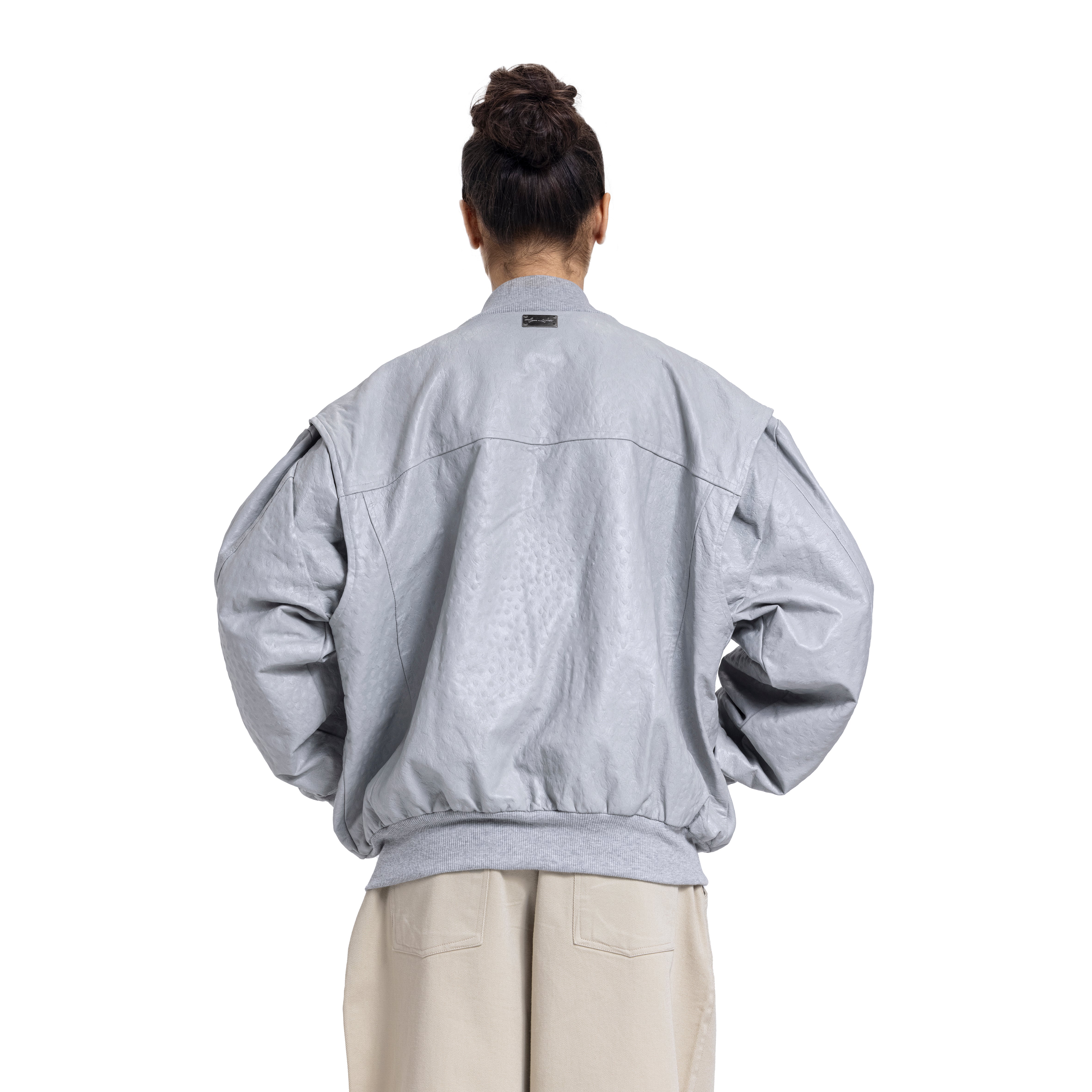 PALE LIGHTWEIGHT OSTRICH BOMBER