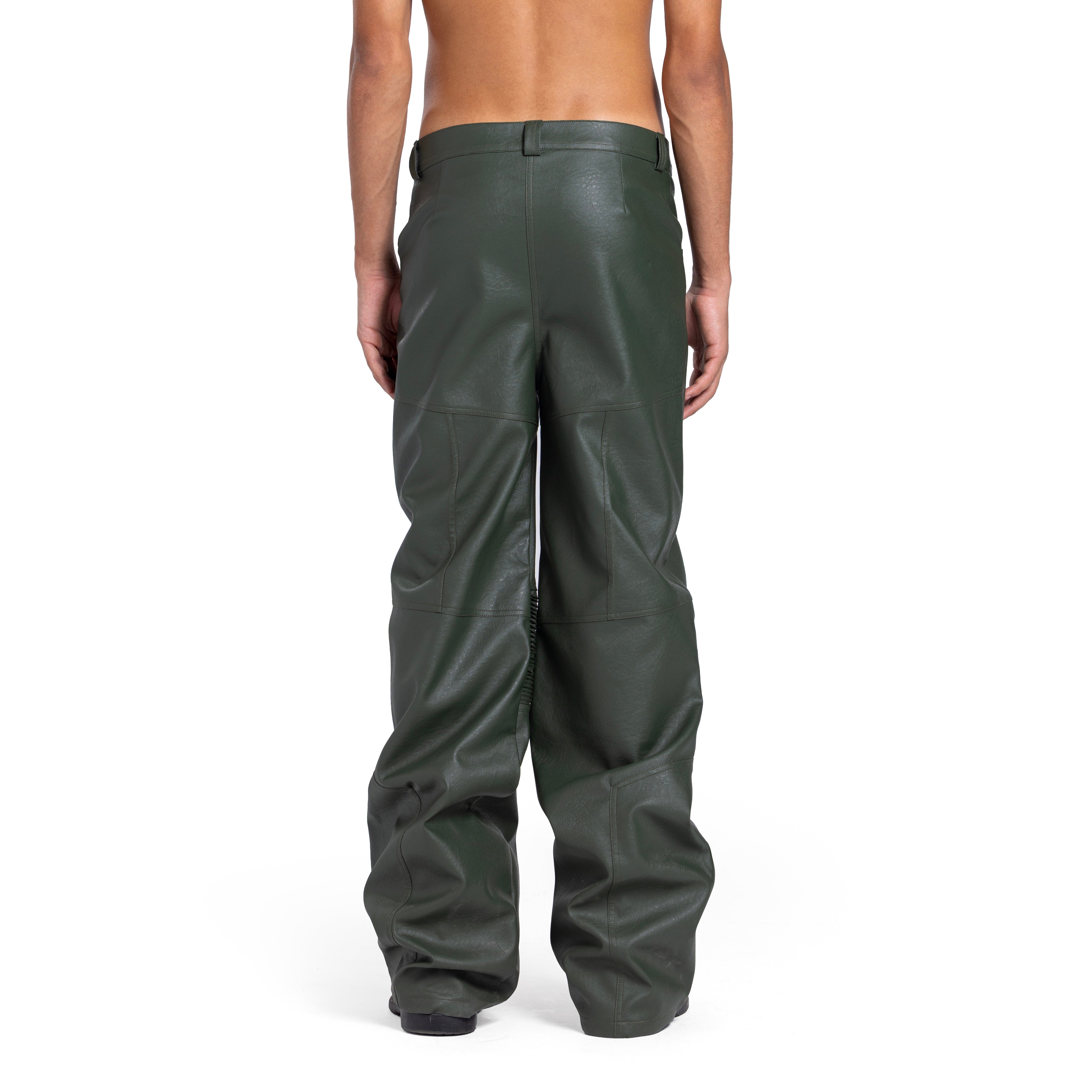 MENS ARMY LEATHER PANTS