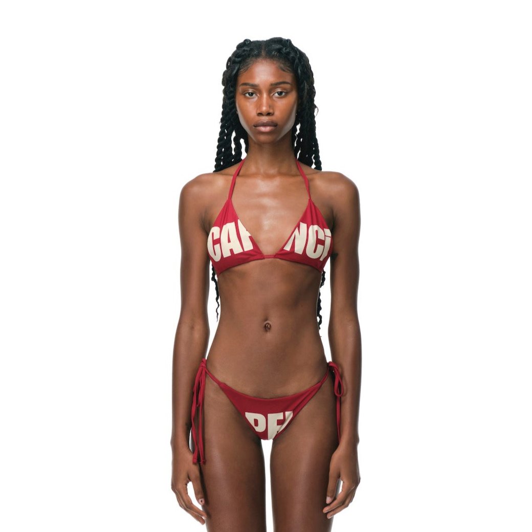 RED TAN LINE BIKINI