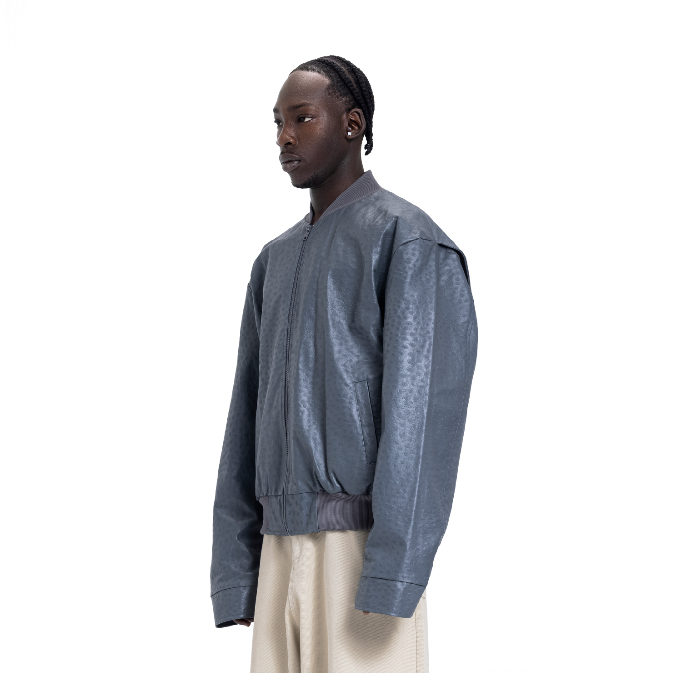GRAPHITE LIGHTWEIGHT OSTRICH BOMBER