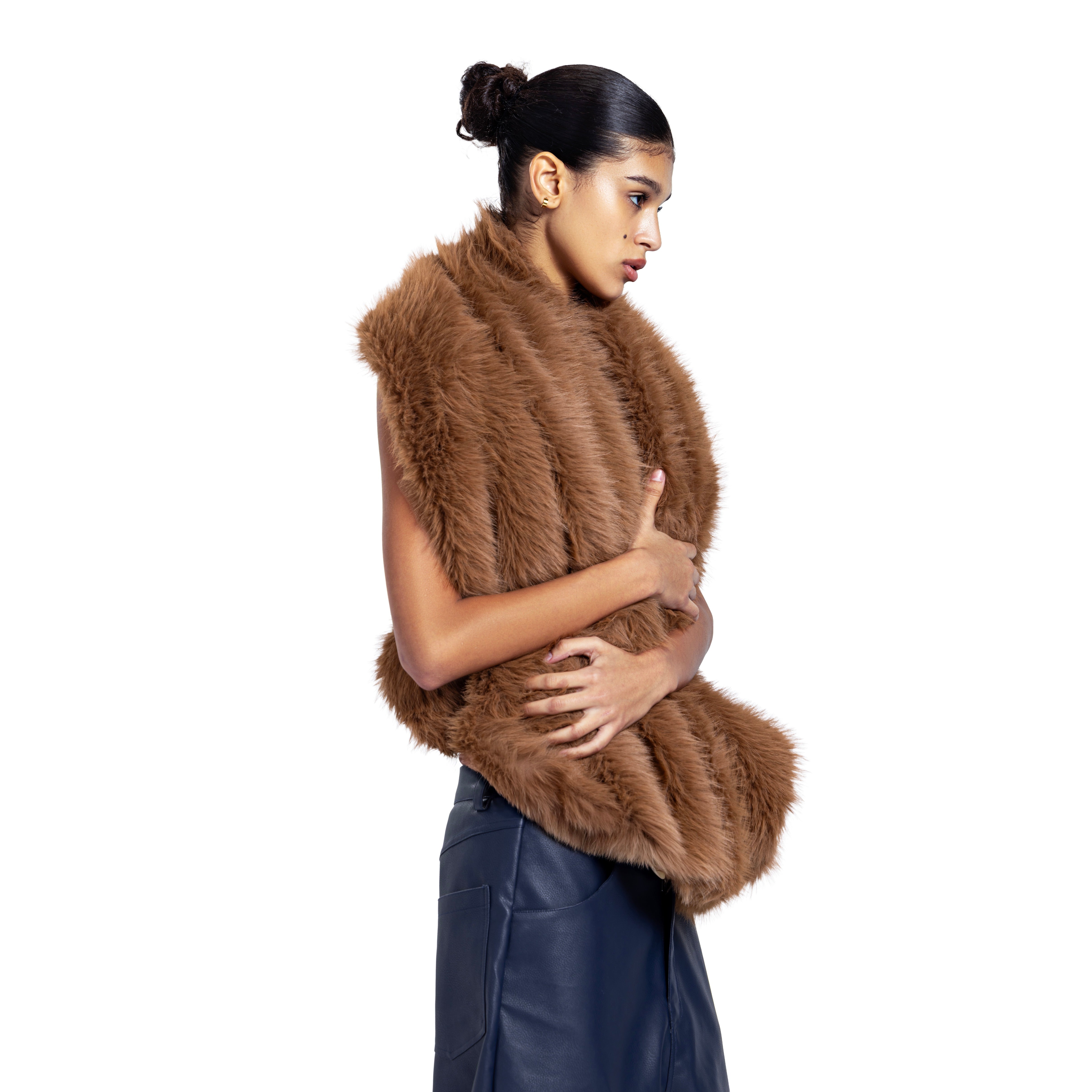 BROWN POLAR PONCHO