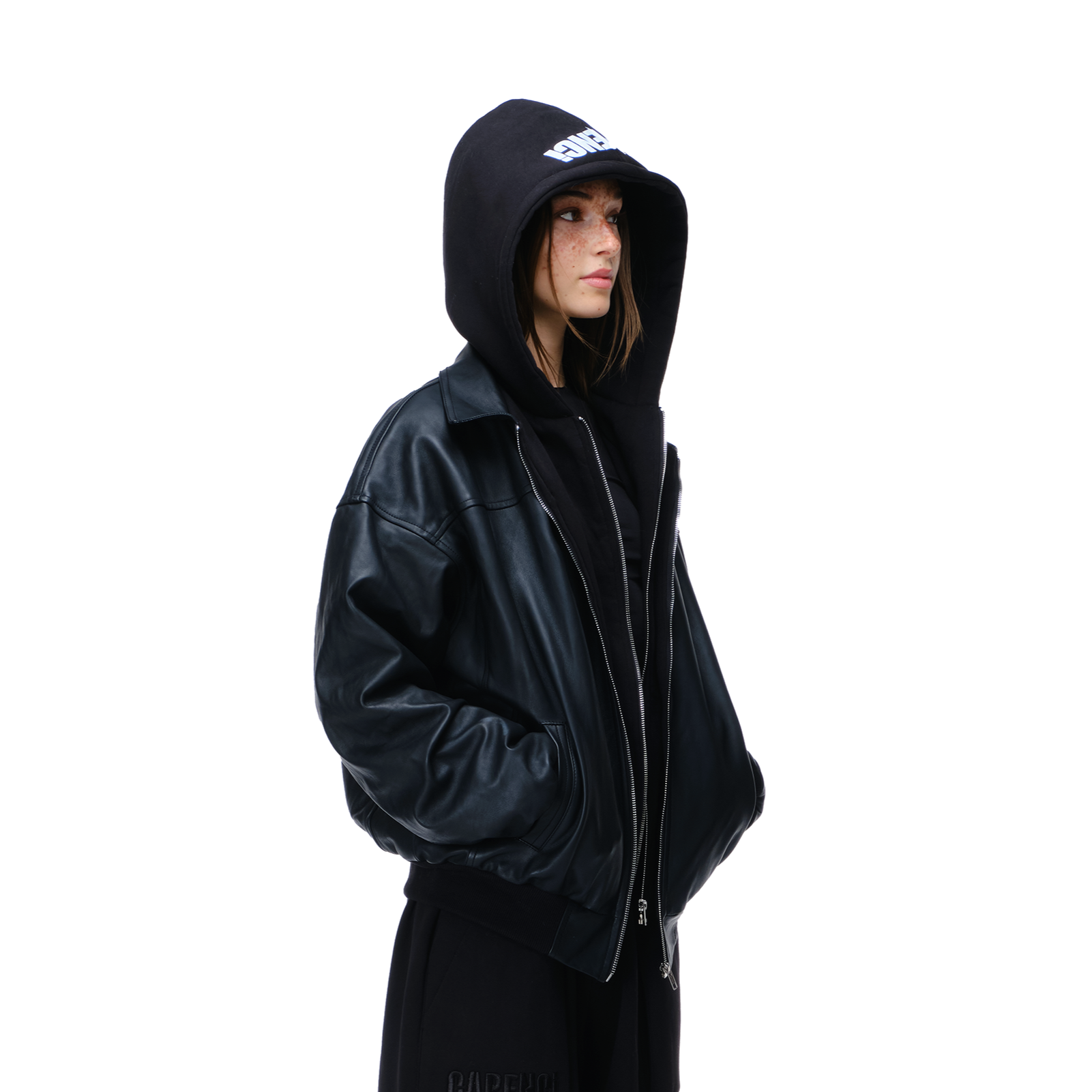 CALFSKIN HOODED BOMBER