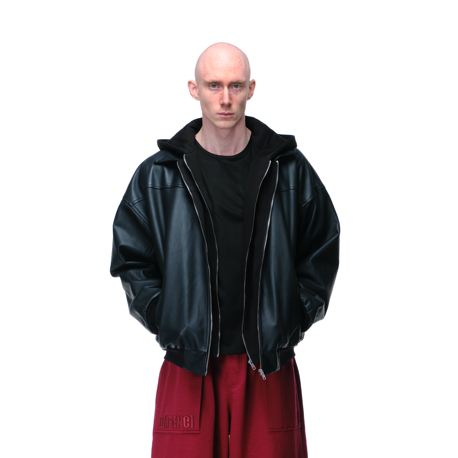 CALFSKIN HOODED BOMBER
