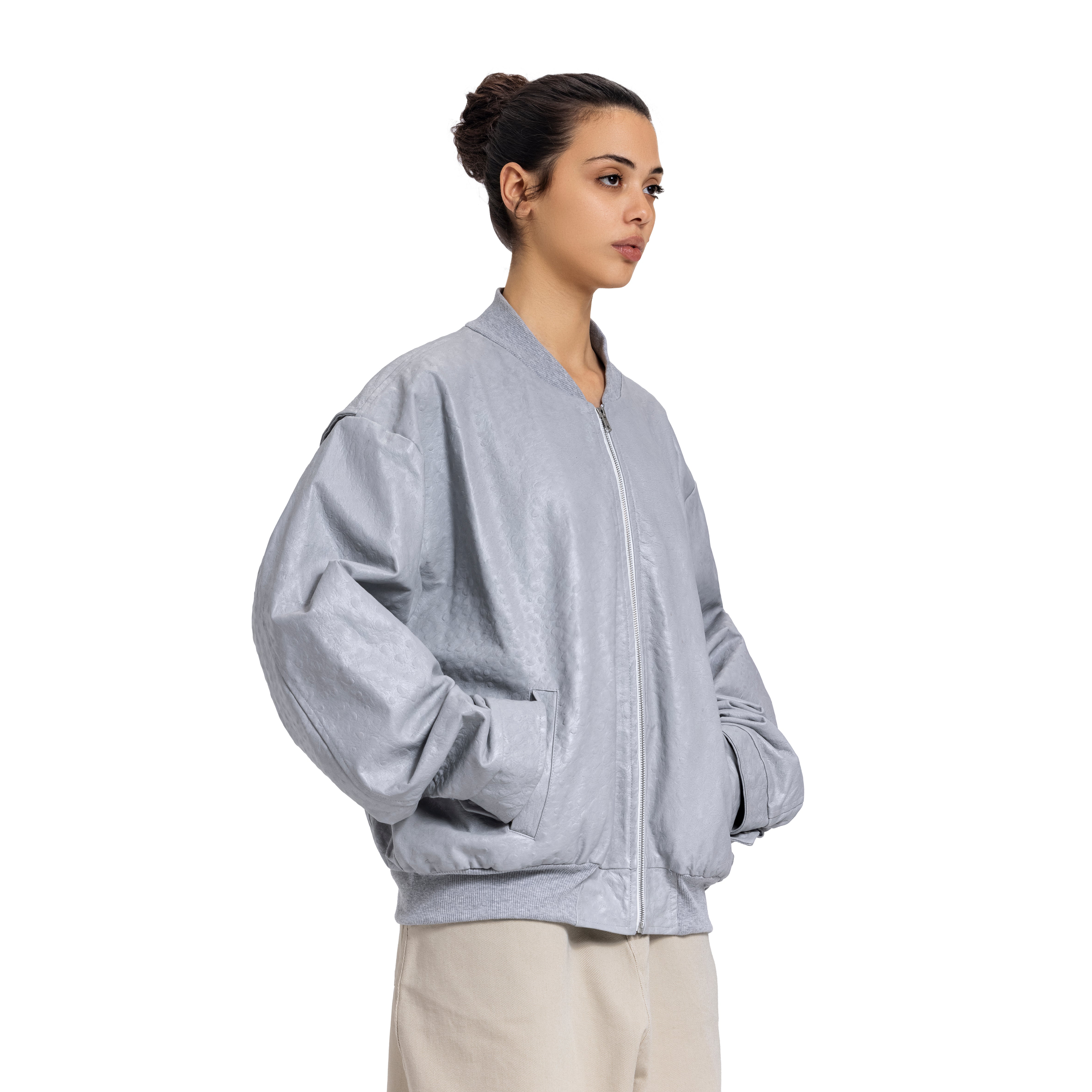 PALE LIGHTWEIGHT OSTRICH BOMBER