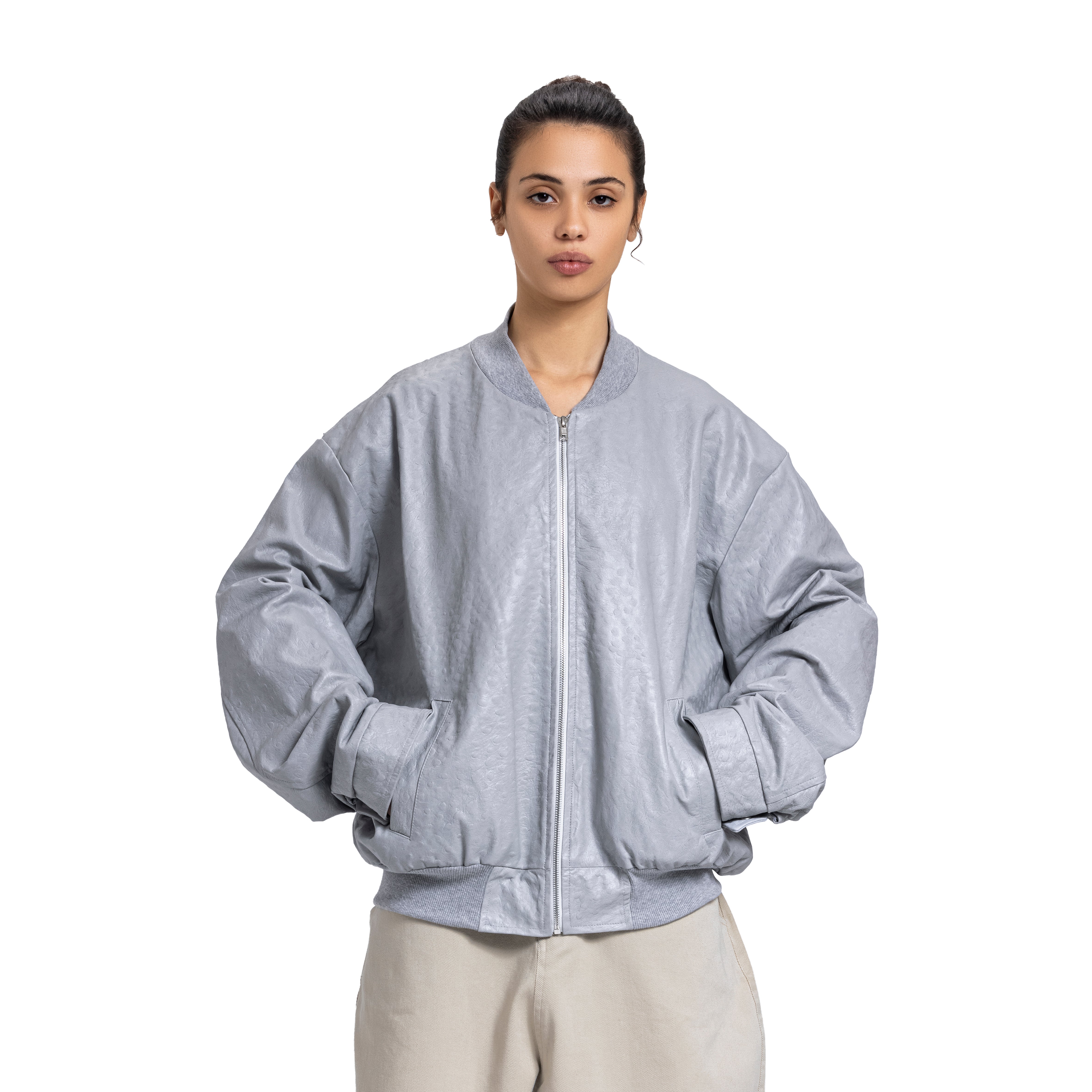PALE LIGHTWEIGHT OSTRICH BOMBER