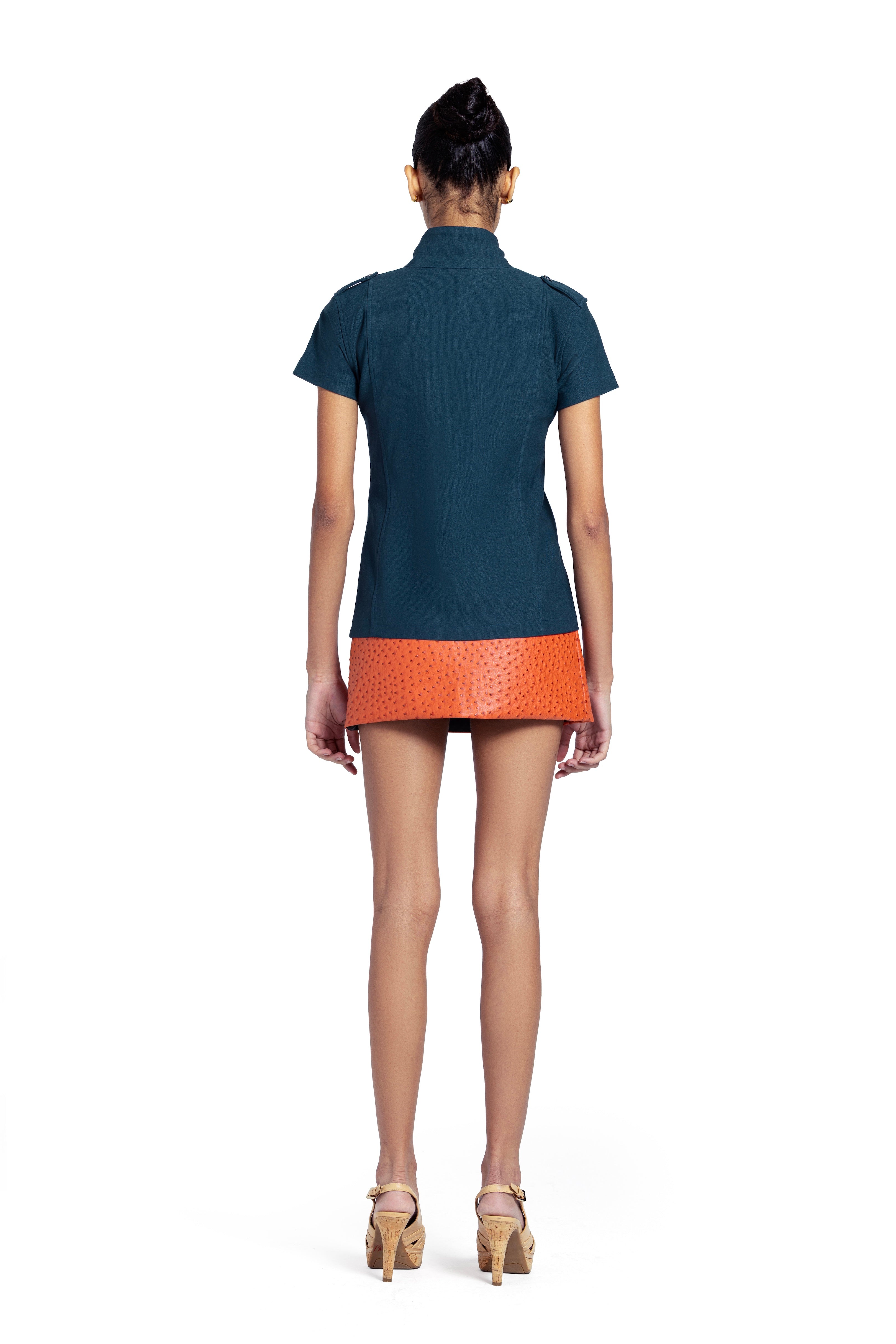 ORANGE OSTRICH SKIRT