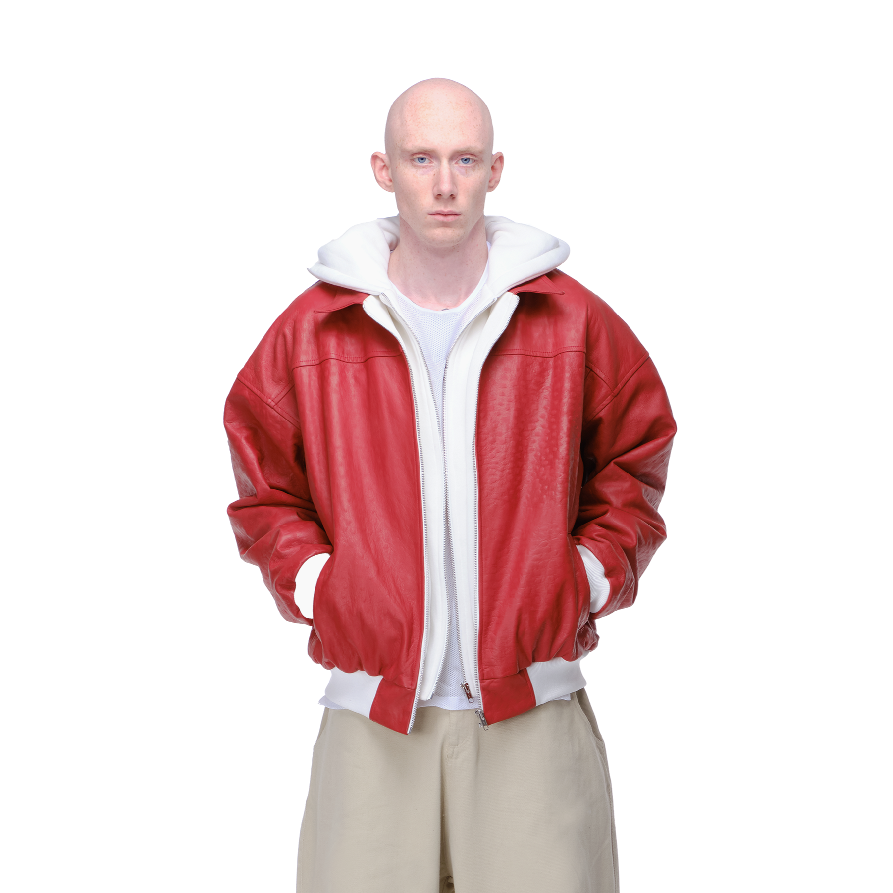 OSTRICH HOODED BOMBER