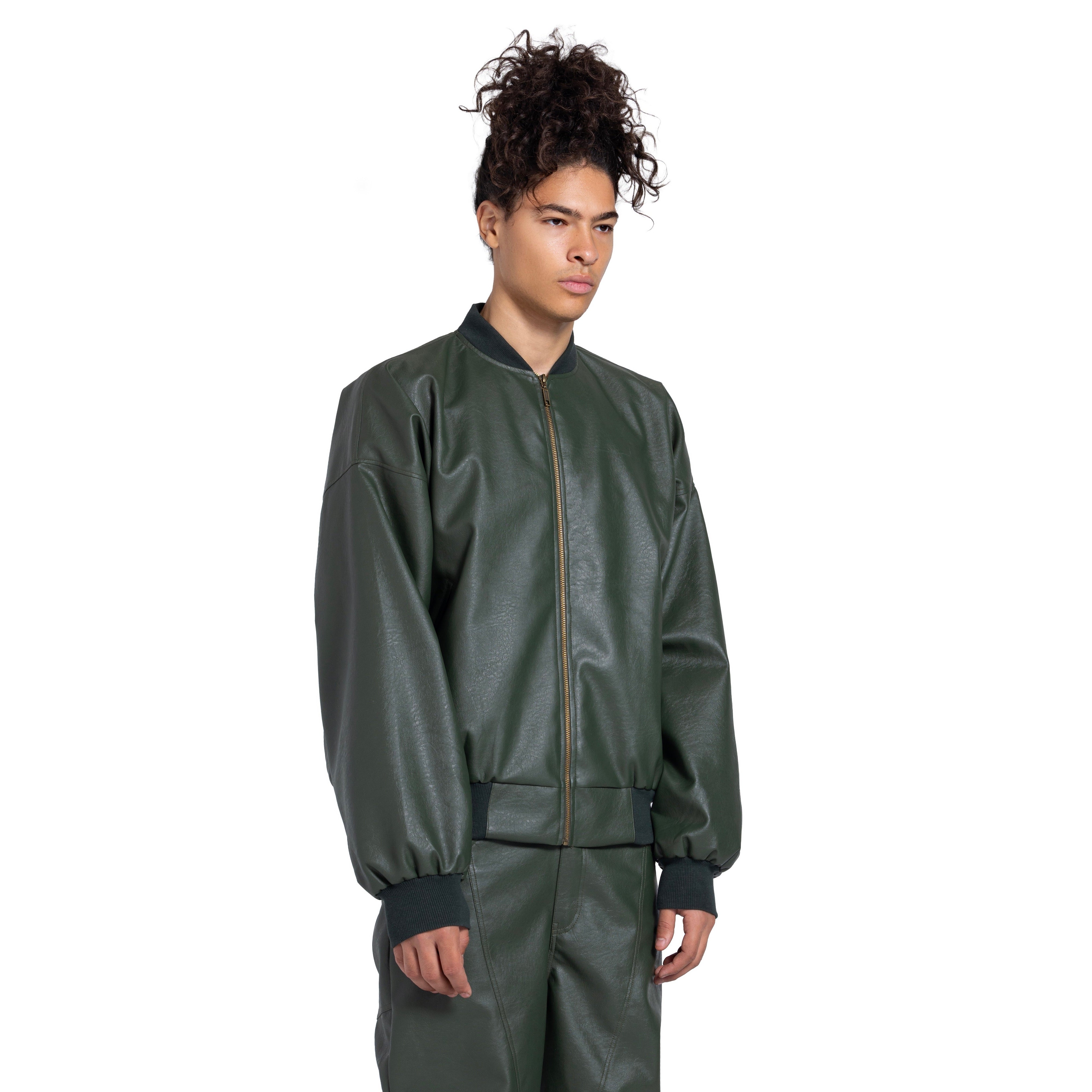 ARMY LEATHER BOMBER