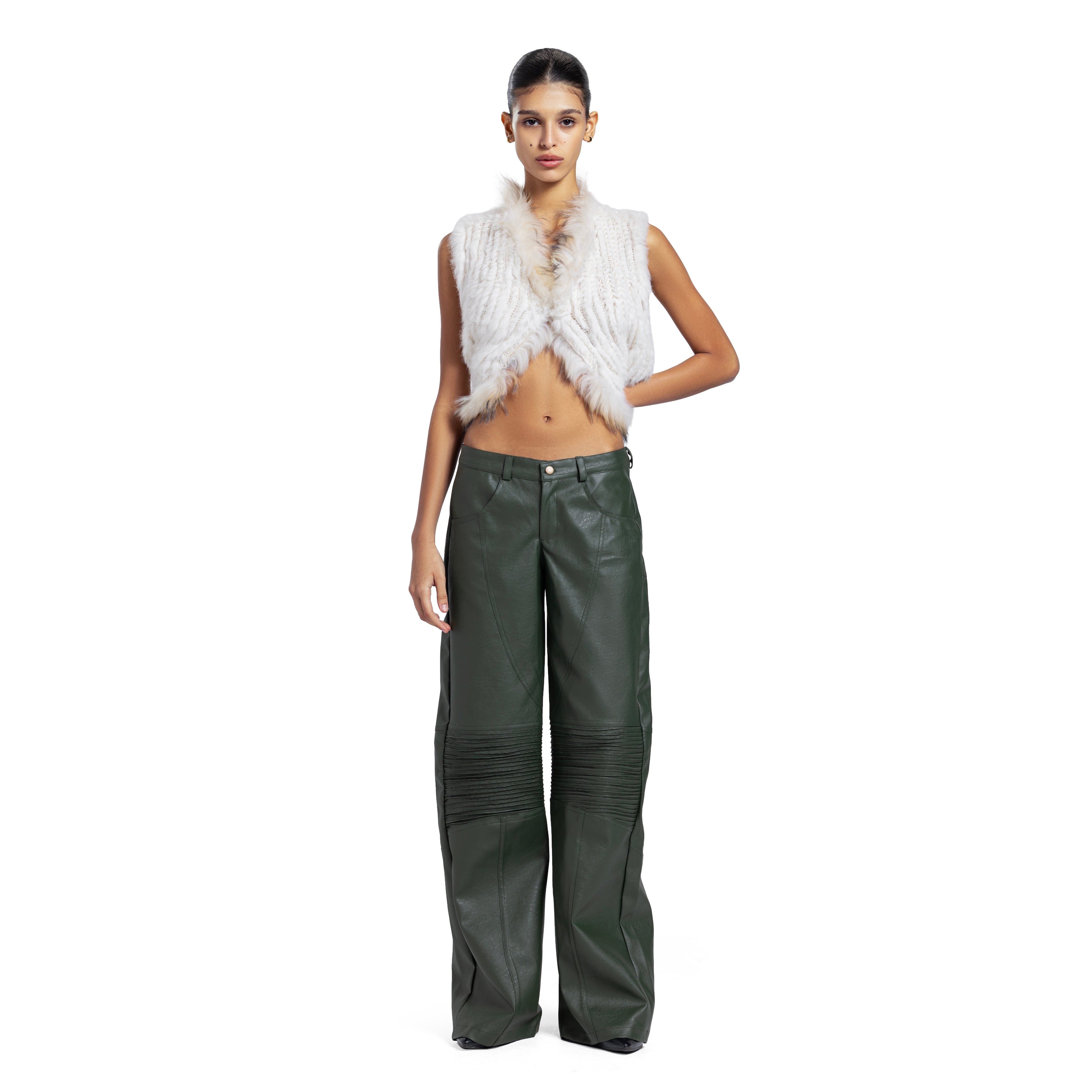 WOMENS ARMY LEATHER PANTS